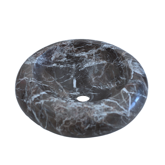 Ovalín Circular Negro Marquina