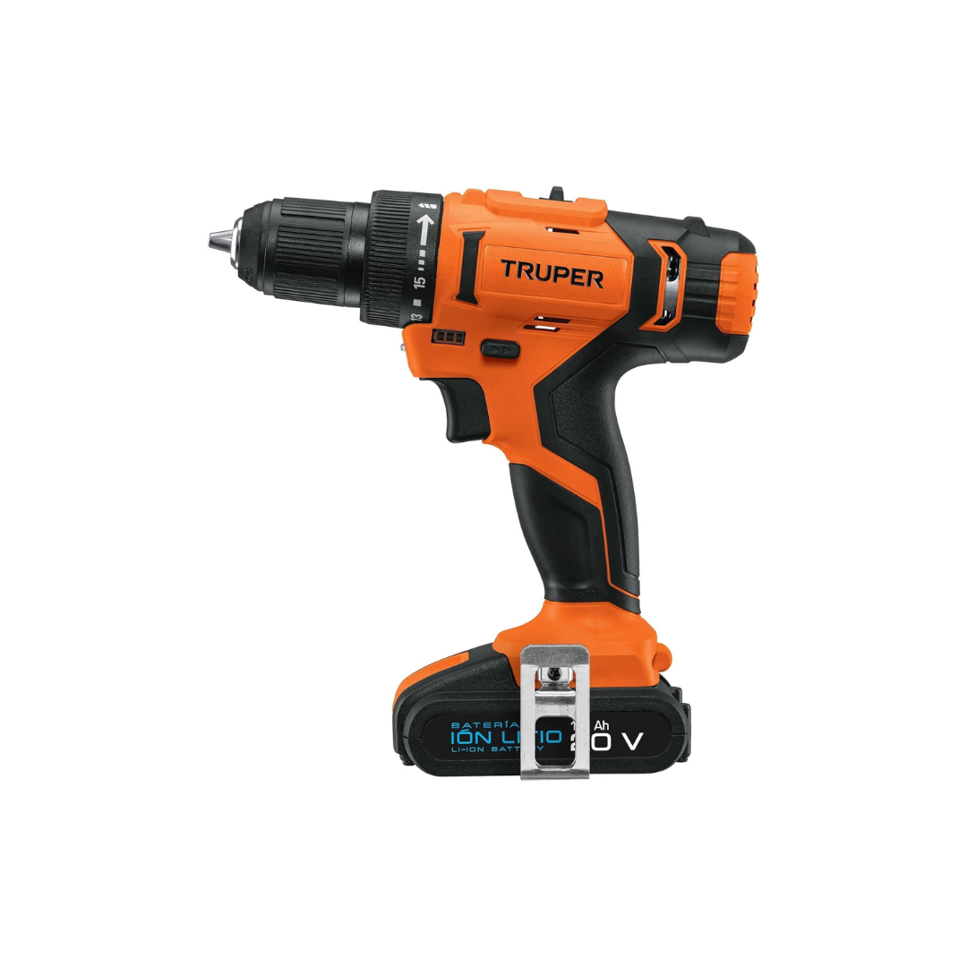 Truper TALI-20A, Taladro inalámbrico 1/2", 20 V con 1 Batería de Ion Litio 2 Ah