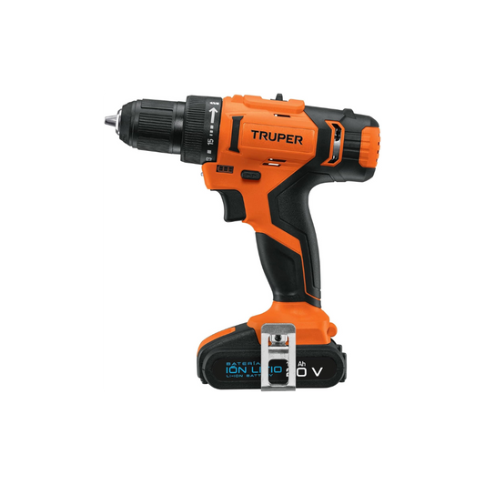 Truper TALI-20A, Taladro inalámbrico 1/2", 20 V con 1 Batería de Ion Litio 2 Ah