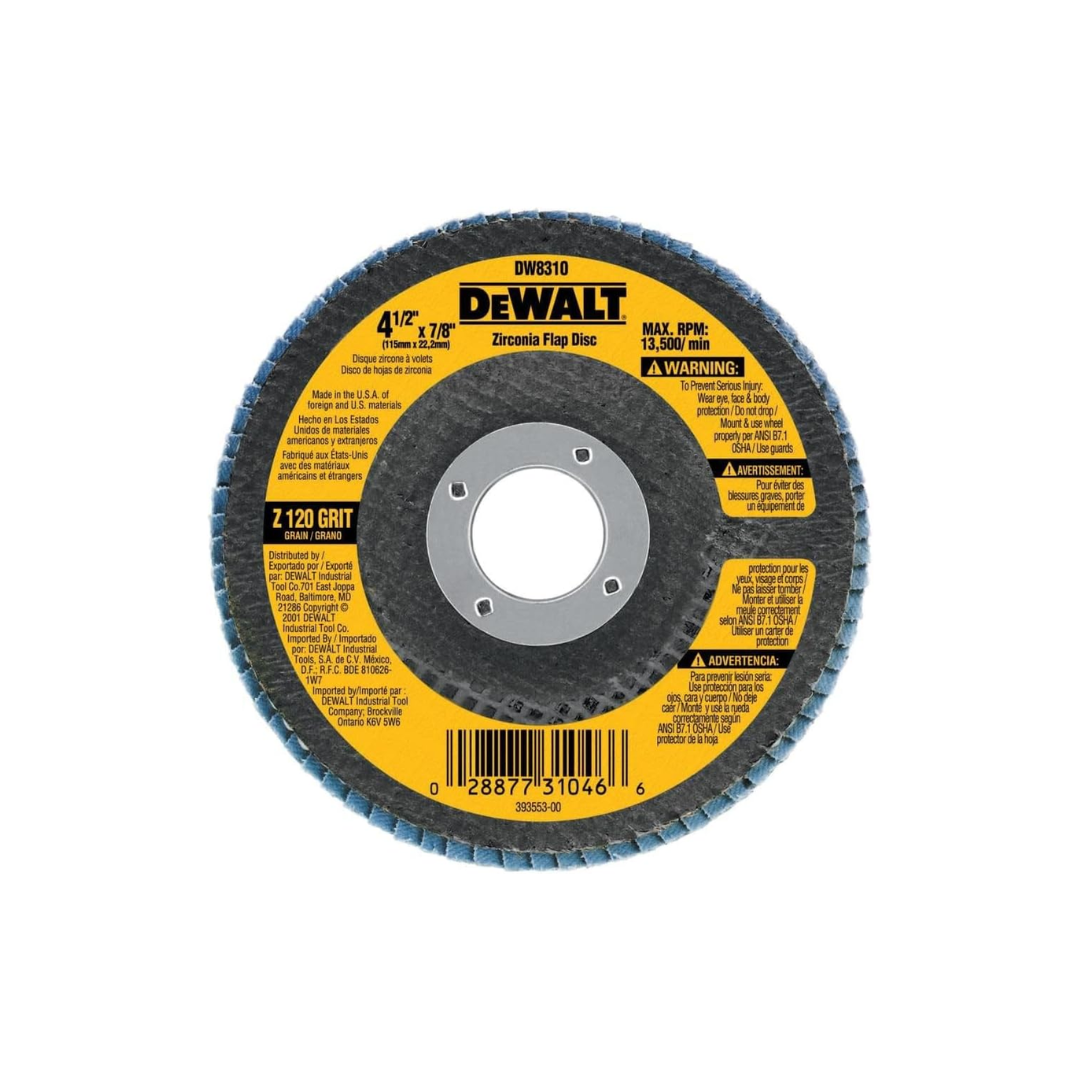 DEWALT Disco Laminado de Desbaste y Pulido 4-1/2 Pulgadas Grano 120 DW8310