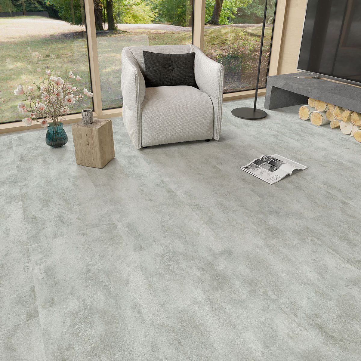 Piso Vinilico Concrete Lite SPC 95x45 cm
